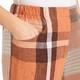 Beige Madras Check Pull-on Trousers Orange