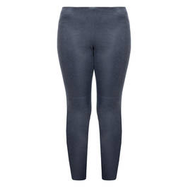 BEIGE PULL-ON TROUSER VEGAN LEATHER PETROL - Plus Size Collection