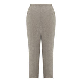 BEIGE CHEESECLOTH LINEN TROUSER GREY - Plus Size Collection