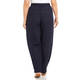 BEIGE PULL-ON LINEN TROUSERS NAVY