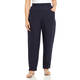 BEIGE PULL-ON LINEN TROUSERS NAVY