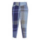 BEIGE LINEN MADRAS CHECK TROUSERS INDIGO