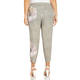 BEIGE LINEN ORCHID PRINT TROUSER GREY