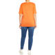 BEIGE COTTON T-SHIRT ORANGE