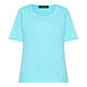 BEIGE COTTON T-SHIRT TURQUOISE 