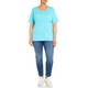 BEIGE COTTON T-SHIRT TURQUOISE 