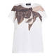 BEIGE JERSEY EMBELLISHED T-SHIRT WHITE 