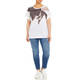BEIGE JERSEY EMBELLISHED T-SHIRT WHITE 