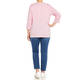 BEIGE 3/4 SLEEVE COTTON T-SHIRT PINK 