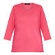BEIGE 3/4 SLEEVE COTTON T-SHIRT DEEP PINK