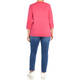 BEIGE 3/4 SLEEVE COTTON T-SHIRT DEEP PINK