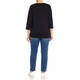 BEIGE 3/4 SLEEVE COTTON T-SHIRT BLACK