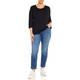 BEIGE 3/4 SLEEVE COTTON T-SHIRT BLACK