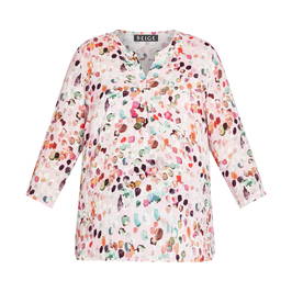 BEIGE TUNIC DOT PRINT ROSE PINK - Plus Size Collection