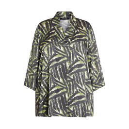BEIGE TUNIC ABSTRACT PRINT OLIVE - Plus Size Collection