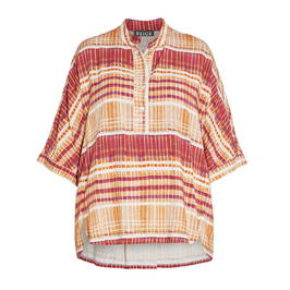 BEIGE CHECK PRINT TUNIC - Plus Size Collection