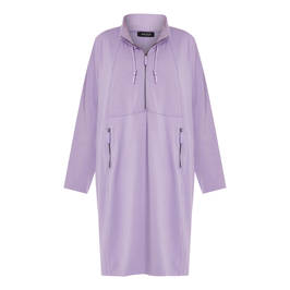 BEIGE COTTON JERSEY TUNIC LAVENDER - Plus Size Collection