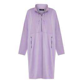 BEIGE COTTON JERSEY TUNIC LAVENDER - Plus Size Collection