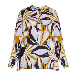 BEIGE ABSTRACT PRINT TUNIC - Plus Size Collection