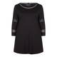 BEIGE LABEL BLACK TUNIC WITH MESH CUFF DETAIL