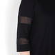 BEIGE LABEL BLACK TUNIC WITH MESH CUFF DETAIL