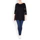 BEIGE LABEL BLACK TUNIC WITH MESH CUFF DETAIL