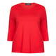 BEIGE RED FLOUNCE CUFF TOP WITH SIDE STRIPE