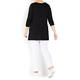 BEIGE LABEL BLACK ROUND NECK TUNIC