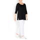 BEIGE LABEL BLACK ROUND NECK TUNIC