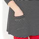 BEIGE BLACK AND WHITE STRIPE TUNIC WITH FRONT POCKETS