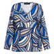 Beige Swirl Print Top Blue 