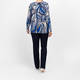 Beige Swirl Print Top Blue 