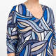 Beige Swirl Print Top Blue 