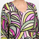 Beige Swirl Print Top Fuchsia and Green 
