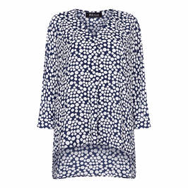 BEIGE LABEL SPOTTY TUNIC NAVY - Plus Size Collection