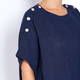 BEIGE CHEESECLOTH LINEN TUNIC NAVY