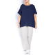 BEIGE CHEESECLOTH LINEN TUNIC NAVY