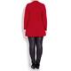 BEIGE v-neck fine knit red TUNIC