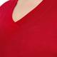 BEIGE v-neck fine knit red TUNIC