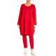 Beige Long Jersey Tunic Red 