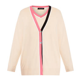 Beige Cardigan and Short Sleeve Sweater Twinset - Plus Size Collection