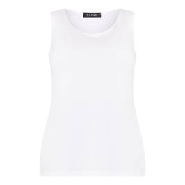 BEIGE STRETCH JERSEY VEST WHITE  - Plus Size Collection