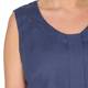 BEIGE LINEN VEST WITH FRONT PLEAT NAVY