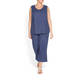 BEIGE LINEN VEST WITH FRONT PLEAT NAVY