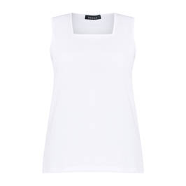 Beige Square Neck Pure Cotton Vest White - Plus Size Collection