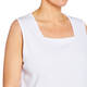 Beige Square Neck Pure Cotton Vest White