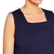 Beige Square Neck Pure Cotton Vest Navy