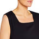 Beige Square Neck Pure Cotton Vest Black