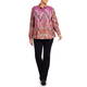 BEIGE PAISLEY PRINT SHIRT FUCHSIA 