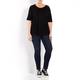 BEIGE SCOOP NECK T-SHIRT BLACK